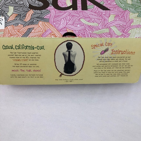 The Sak Wedge Sandal Cork Sz 8.5 Pink Aztec Embroidery Strap Crochet - Picture 11 of 12